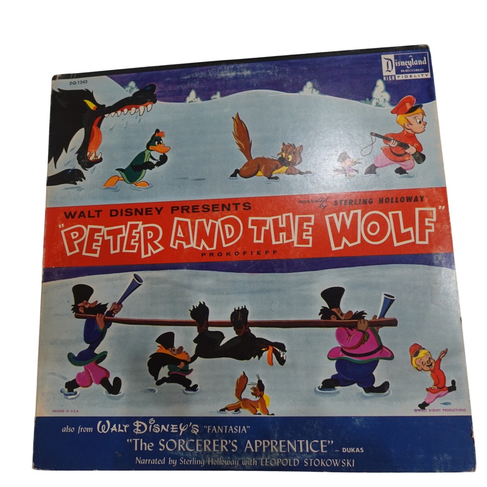 Vintage 1963 Disneyland Record Peter And The Wolf Vinyl LP Disney Storytelling